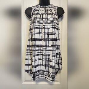 PerSeption Concept Monochrome Checkered Blouse Size Medium EUC